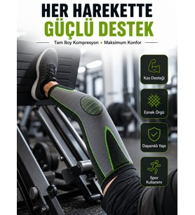 Diz Destekliği Fitness, Koşu ve Antrenman İçin Kompresyon Dizlik