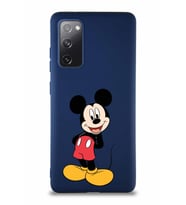 Samsung Galaxy S20 FE Soft Premier Kapak Mickey Mouse-B Tasarımlı Silikon Kılıf - Lacivert (Şeffaf)