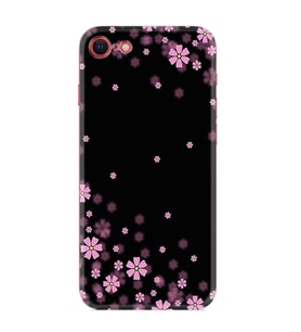 Apple iPhone 5 6 7 8 Plus Se XR Kılıf Desemli Silikon Black flowers 1391