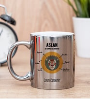 Kişiye Özel Aslan Burcuna Hediye Silver Kupa Bardak