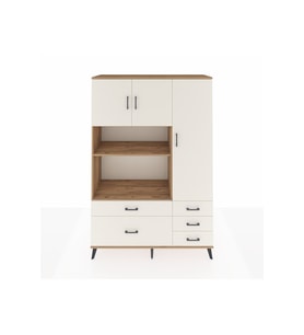 Hyperion Gardrop 7 Raflı 5 Çekmeceli 3 Kapaklı 132x44x195 Çam-Aytaşı