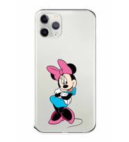 Apple iPhone 11 Pro Max Uyumlu Kamera Korumalı Tıpalı Kapak Minnie Mouse TasarımlıŞeffaf Kılıf