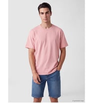 LC WAIKIKI Pembe Bisiklet Yaka Erkek Penye Tişört