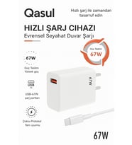67W Turbo Sayaçlı Süper Hızlı Şarj Cihazı iPhone Samsung Xiaomi Laptop Uyumlu