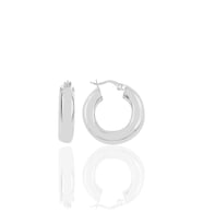Söğütlü Silver Gümüş  5 mm kalınlığında 21 mm büyüklüğünde kalın gümüş halka küpe
