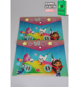 x Dekomus Lisanslı Gabby’s Dollhouse 2 Adet ÇıtÇıt Dosya