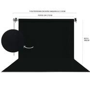 270X580CM SİYAH FON PERDE SETİ VE ASKISI
