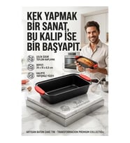 Yanmaz Yapışmaz Baton Kek Kalıbı Silikon Saplı Ekmek Kalıbı 24 Cm Granit Efektli 723135