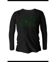 Matrix Baskılı Uzun Kollu Bisiklet Yaka Erkek Siyah T-Shirt
