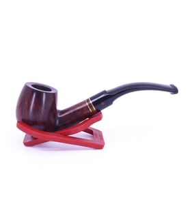 Şahin Kırmızı Yıldız Bent Apple 6mm Filtreli Ebonit Saplı Pipo 237101-113 (Bordo)