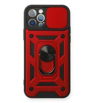 Pilelistore   iPhone 12 Pro Kılıf Pars Lens Yüzüklü Silikon - Kırmızı