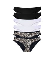 Mulvxbrf Brf02 6 Adet Likralı Kadın Slip Külot Leopar Siyah Beyaz (Mulvix)