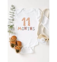 Unisex Bebek 11 Ay Baskılı Body Zıbın