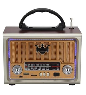 Nostaljik Ahşap Tasarımlı Bluetooth Hoparlör  FM/AM Radyo Destekli Şarjlı ve Taşınabilir Retro Radyo Model-2