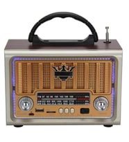 Nostaljik Ahşap Tasarımlı Bluetooth Hoparlör  FM/AM Radyo Destekli Şarjlı ve Taşınabilir Retro Radyo Model-2