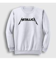 Presmono Unisex Beyaz Logo Metallica Sweatshirt 67317tt (Beyaz)