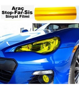 POINT MARKETING Sarı Far Stop Filmi Folyosu Kaplama Şeffaf Dayanıklı Kaliteli 1 Metre