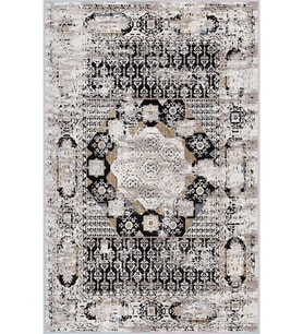 Eliana Home Baskılı, Yıkanabilir Kaymaz Taban Salon Halısı LNA0391 100x150 cm (Siyah)