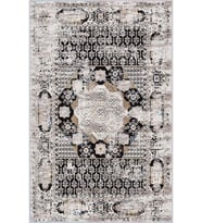 Eliana Home Baskılı, Yıkanabilir Kaymaz Taban Salon Halısı LNA0391 100x150 cm (Siyah)