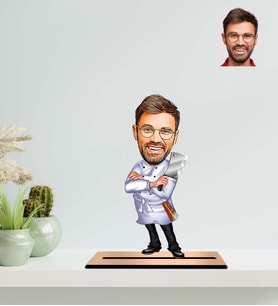 Kişiye Özel Kasap Karikatür Ahşap Biblo