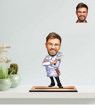 Kişiye Özel Kasap Karikatür Ahşap Biblo
