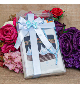 Çocuk Seccadesi 45*82 cm Kabe Mavi & Kokulu Tesbih Bebek Pembesi & Hacca Gidiyorum Puzzle