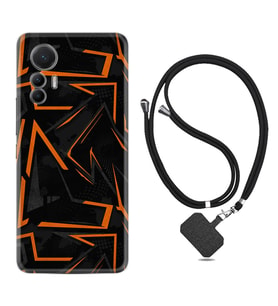 Xiaomi 12 Lite Kılıf Silikon Boyun Askılı İpli Desenli Silikon Zigzaglar 1651