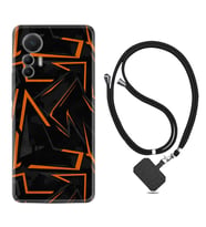 Xiaomi 12 Lite Kılıf Silikon Boyun Askılı İpli Desenli Silikon Zigzaglar 1651