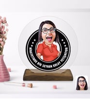 BK Gift Kişiye Özel Kadın Kolay Yetişmiyor Karikatürlü Yuvarlak Ahşap Standlı Biblo-3