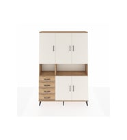 Arges Dolap 7 Raflı 4 Çekmeceli 5 Kapaklı 132x30x195 Çam-Aytaşı/Çam
