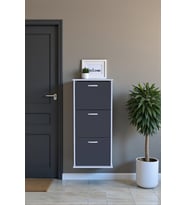 Eliusta Soren 3 Düşer Kapaklı 52 cm Antrasit Ayakkabılık 52x114x26 cm Asma 6 Bölmeli Ayakkabılık