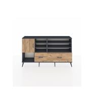 Arges Konsol 8 Raflı 2 Çekmeceli Tek Kapaklı  176x30x99 Antrasit-Çam