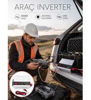 Araçtan Ev Tipi Priz 500w Kullanımı İnvertör