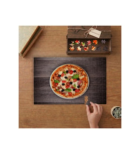 Yukarıdan Çekim İtalyan Pizzası Tasarımı 240 parça Ahşap Puzzle Ahşap Kutuda MP02463