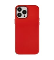 Northcity iPhone 13 Pro Max ile Uyumlu Asya Deri Silikon Kılıf - Kırmızı