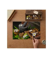 Sauna Teması - Sauna Malzemeleri Tasarımı 240 parça Ahşap Puzzle Ahşap Kutuda MP01927
