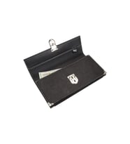 Çek ve Senet Portföyü Unisex Mini Bag Organizer 13 Cepli Vegan 13,5x24 cm (Siyah)