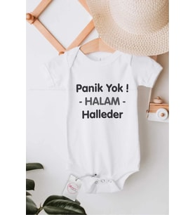 Panik Yok Halam Halleder Özel Tasarım Bebek Zıbın Pamuklu Çıtçıtlı Body