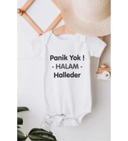 Panik Yok Halam Halleder Özel Tasarım Bebek Zıbın Pamuklu Çıtçıtlı Body