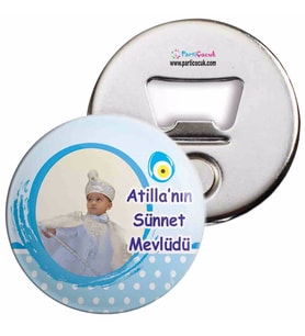 Sünnet Puantiyeli Mavili Parti Malzemeleri Açacaklı Magnet