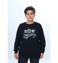 Toontoy Erkek Çocuk New Strıve Baskılı Sweatshirt (Siyah)