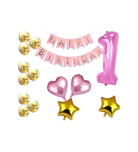 Çıtıpıtıstore Pembe 1 Yaş Doğum Günü Seti