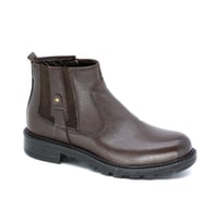 TrendyShose CPR-22395 M Ortopedik Hakki Deri Konfor Rahat Taban Bot (KAHVE)