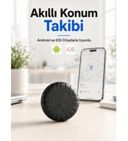 Akıllı GPS Takip Cihazı Android ve iOS Uyumlu 2 Yıl Pil Ömürlü Mini Konum Bulucu