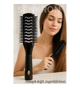 40 Ayak Nano Dolaşık Saç Açıcı 2 yüzeyli Tarak, Karbon Plastik Gövde, Havalandırmalı Tasarım