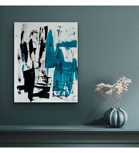 Tablolife Turquoise Blue Yağlı Boya Dokulu Tablo 90X120,Çerçeve;Gold