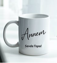 Kişiye Özel Annem Tasarımlı Beyaz Kupaa
