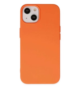 iPhone 14 Plus Kılıf Nano içi Kadife Silikon - Turuncu