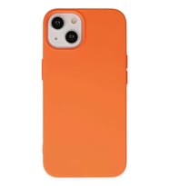 iPhone 14 Plus Kılıf Nano içi Kadife Silikon - Turuncu