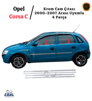 Opel Corsa C Krom Cam Çıtası 4 prç. 2000-2007 P. Çelik